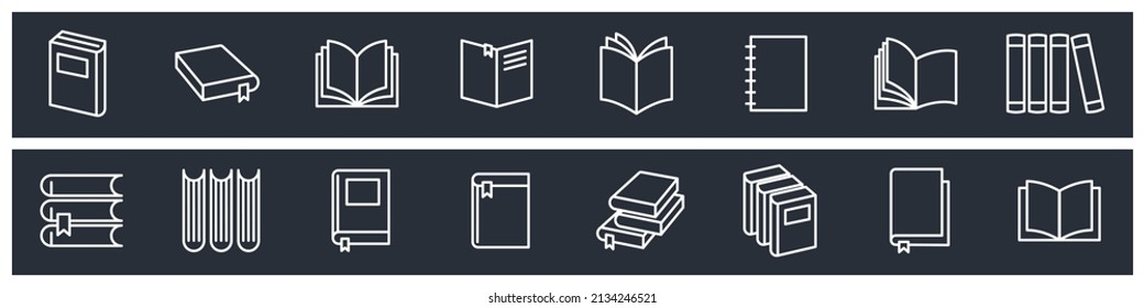 set of Book elements symbol template for graphic and web design collection logo vector illustration