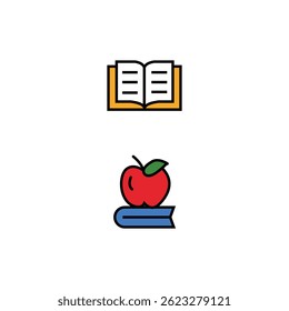 set of book icon design illustration