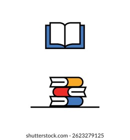 set of book icon design illustration