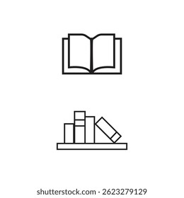 set of book icon design illustration