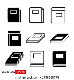 Set book icon, vector illustration. Flat design.
