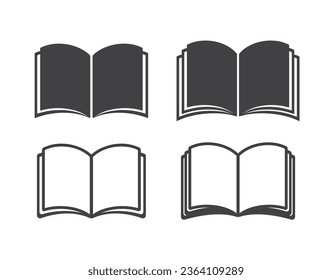 Set of book icon vector illustration isolated on white background.