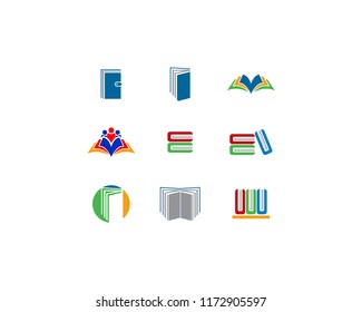 Set of Book Icon Vector Logo Template Illustration Design