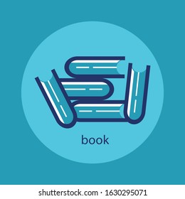 Set of book icons in flat design style