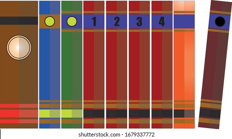 Conjunto de iconos de libro en estilo plano.
