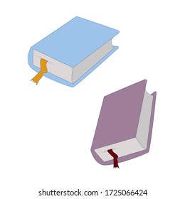 Conjunto de iconos de libro en estilo de diseño plano