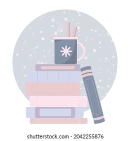 Set of book icons in flat design style. Vector illustration. Book tracker
