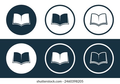 Set of Book icons isolated flat and outline style vector illustration