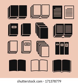 Set of Book Icons, vector