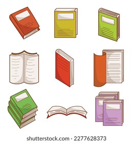 Set of book illustrations, illustration of various books