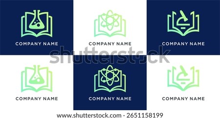 Set of book lab logo design template
