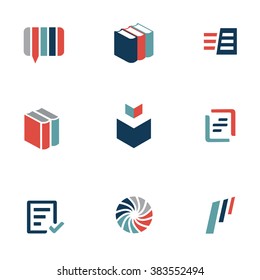 Set of book and language icons. Translation services and dictionary concept.