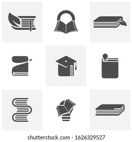 Set of Book Logo design Template. Book icon logo concept vector