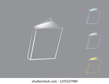 A set of book logos with shading logo for college and library vector illustration