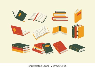 Set of Book Object Illustration