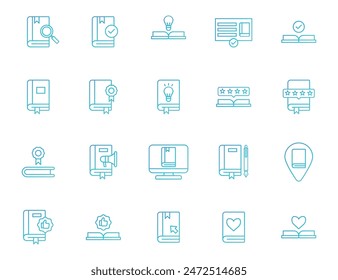 Set of Book Recommendation icons Literature book icons collection Textbook icons