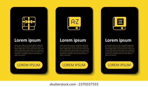 Set Book, Translator book and as gift. Business infographic template. Vector