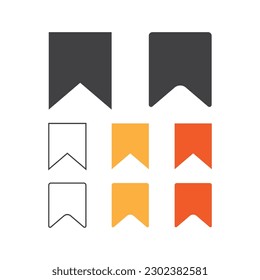 Set of bookmark icon isolated vector illustration on white background.