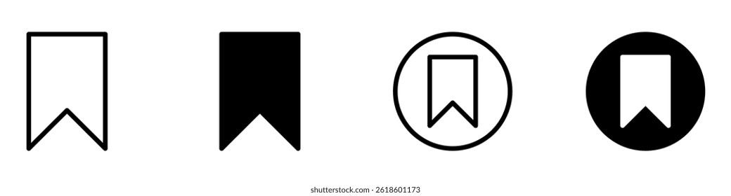 Set Bookmark icon. Bookmark vector icon isolated on white background