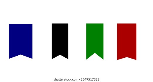 set of bookmark icons with multiple colors.