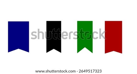 set of bookmark icons with multiple colors.