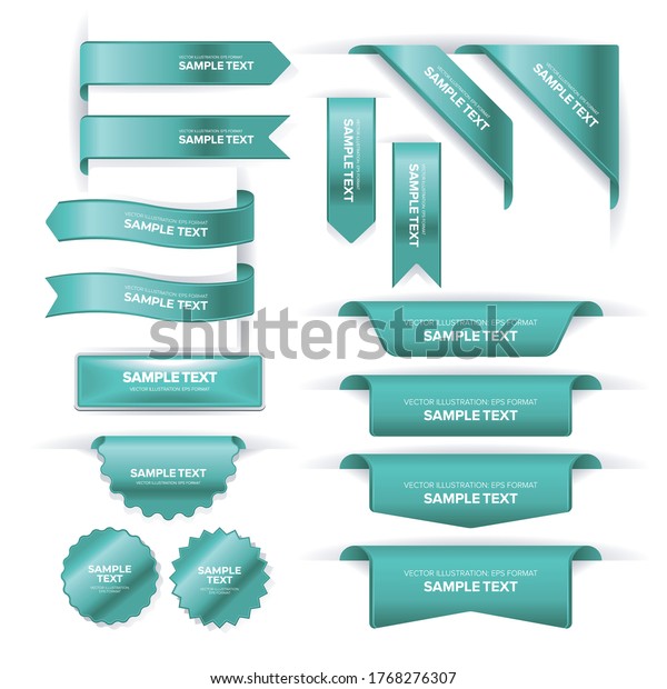 Set Bookmark Labels Banners Ribbons Buttons Stock Vector (Royalty Free ...