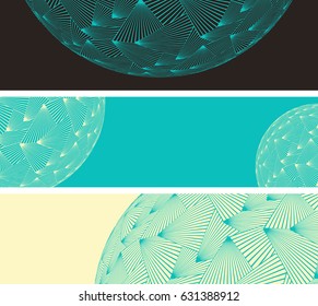 set of bookmarks with graphic ice balls floating in blue shades