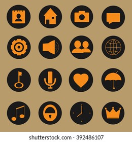 Set of bookmarks for Internet yellow gray. Vector illustration