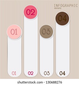 Set of bookmarks, stickers, labels, tags. Numbered banners. Vector template for infographics
