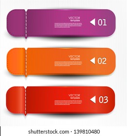 Set of bookmarks, stickers, labels, tags. Vector template for infographics