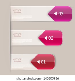 Set of bookmarks, stickers, labels, tags. Vector template for infographics