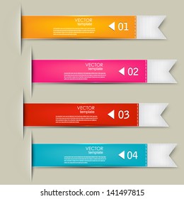 Set of bookmarks, stickers, labels, tags. Numbered banners. Vector template for infographics