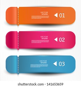 Set of bookmarks, stickers, labels, tags. Vector template for infographics