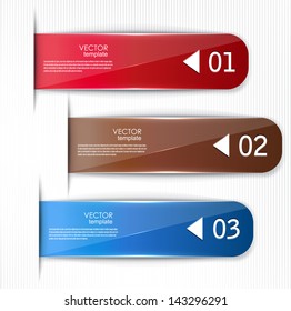 Set of bookmarks, stickers, labels, tags. Vector template for infographics