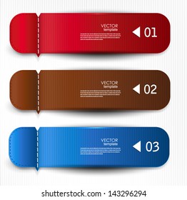 Set of bookmarks, stickers, labels, tags. Vector template for infographics