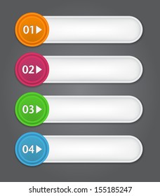 Set of bookmarks, stickers, labels, tags. Numbered banners. Vector template for infographics