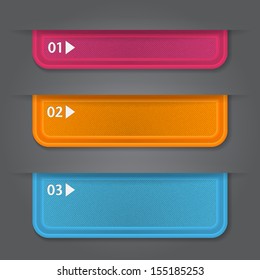 Set of bookmarks, stickers, labels, tags. Numbered banners. Vector template for infographics