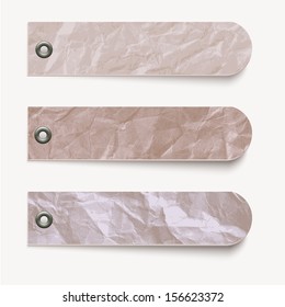 Set of bookmarks, stickers, labels, tags.