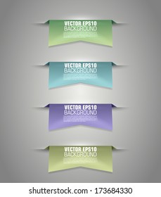 Set of bookmarks, stickers, labels, tags. Numbered banners. Vector template for infographics