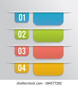 Set of bookmarks, stickers, labels, tags on gray background