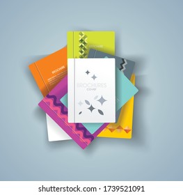  Set of books cover design, vector illustration