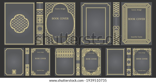 Set of Books cover and spine design\
template. Ornate vintage frames or borders to be printed on covers\
of book. Retro frames. Classical Brochure design. Presentation\
cover. Vector\
illustration.