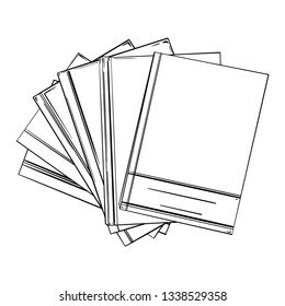 A set of books or diaries. Print for your design. Book mockup. Blank white closed and open books. Textbooks and brochures isolated vector template.