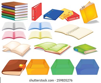 Set of books in different view