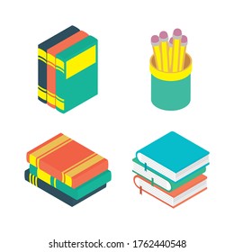 set of books educations icons vector illustration design