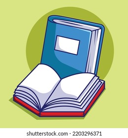Set of books in flat design, vector illustration
