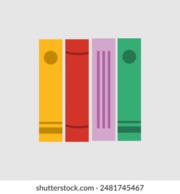 Set of books in flat design, vector illustration. 