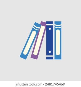 Set of books in flat design, vector illustration. 
