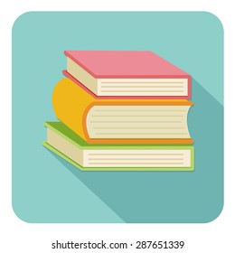 Set of books in flat design, vector illustration