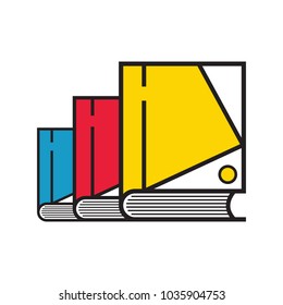Set of books flat style